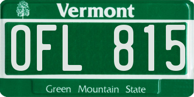 VT license plate OFL815