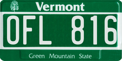 VT license plate OFL816