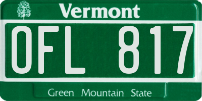 VT license plate OFL817