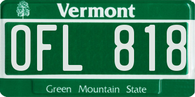 VT license plate OFL818