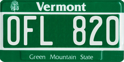 VT license plate OFL820