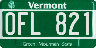 VT license plate OFL821