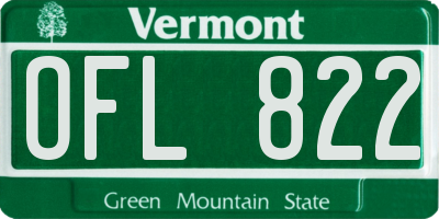 VT license plate OFL822