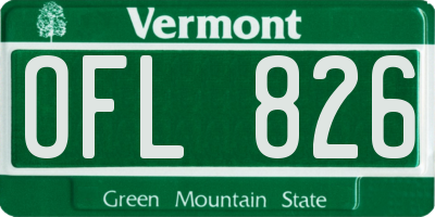VT license plate OFL826