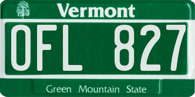 VT license plate OFL827