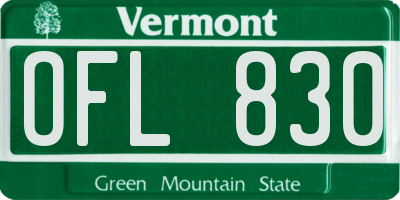 VT license plate OFL830