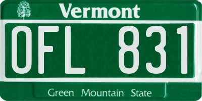 VT license plate OFL831
