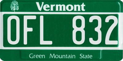VT license plate OFL832