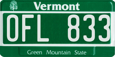 VT license plate OFL833