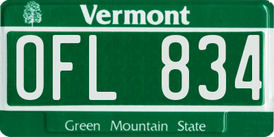 VT license plate OFL834