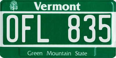 VT license plate OFL835