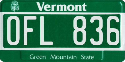 VT license plate OFL836