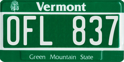 VT license plate OFL837