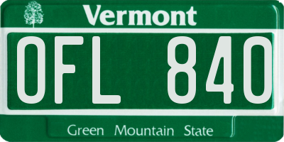 VT license plate OFL840