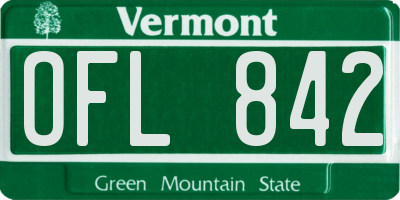 VT license plate OFL842