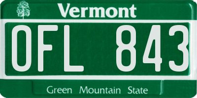 VT license plate OFL843