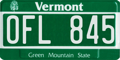 VT license plate OFL845