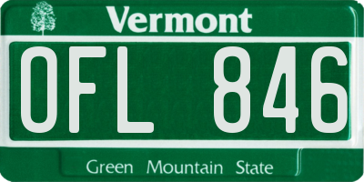 VT license plate OFL846