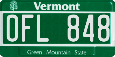 VT license plate OFL848