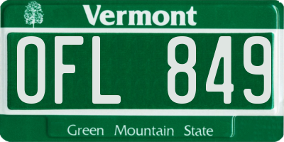 VT license plate OFL849