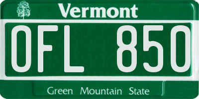 VT license plate OFL850
