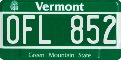 VT license plate OFL852