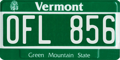 VT license plate OFL856