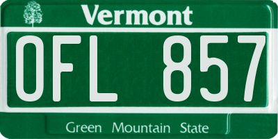 VT license plate OFL857