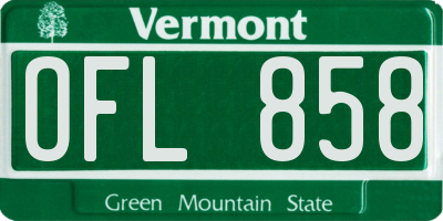 VT license plate OFL858