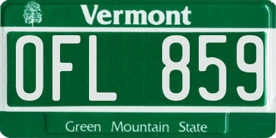 VT license plate OFL859