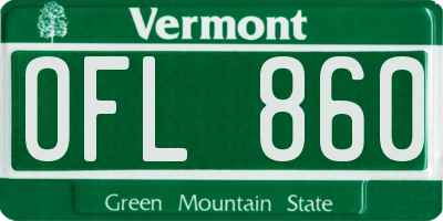 VT license plate OFL860