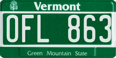 VT license plate OFL863