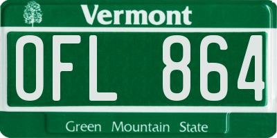 VT license plate OFL864