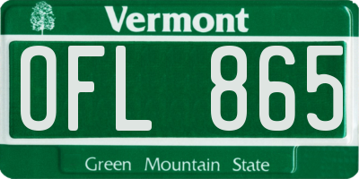 VT license plate OFL865