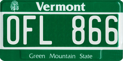 VT license plate OFL866