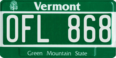 VT license plate OFL868