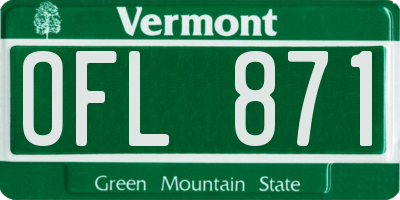 VT license plate OFL871