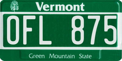 VT license plate OFL875