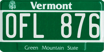 VT license plate OFL876
