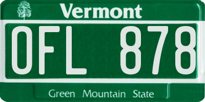VT license plate OFL878