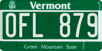 VT license plate OFL879
