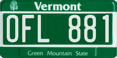 VT license plate OFL881