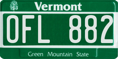 VT license plate OFL882