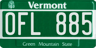 VT license plate OFL885