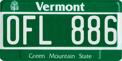 VT license plate OFL886