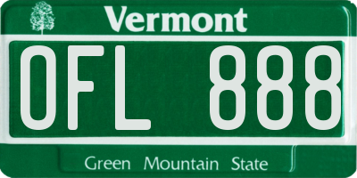 VT license plate OFL888