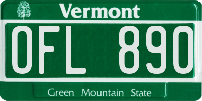 VT license plate OFL890