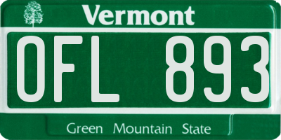 VT license plate OFL893
