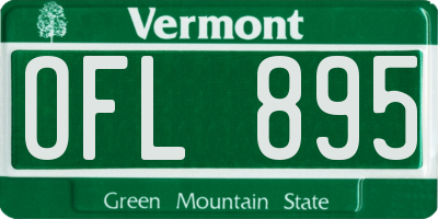 VT license plate OFL895