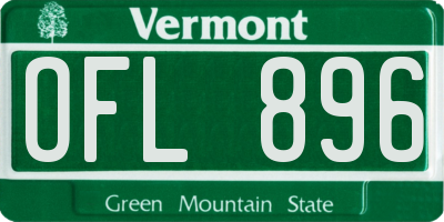 VT license plate OFL896